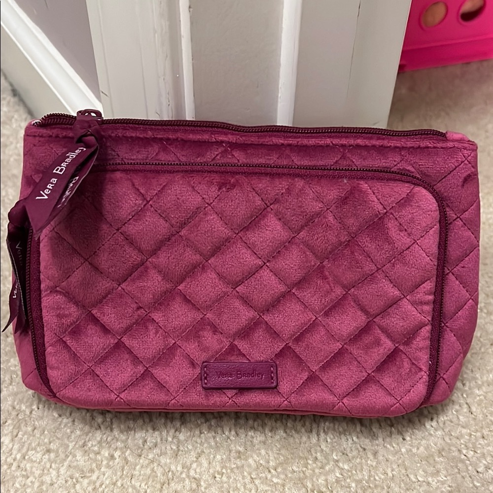 Vera Bradley Quilted Magenta Cosmetic Bag